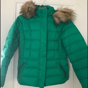 Talbots Petite Green Down Coat
